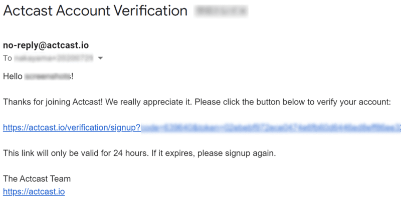 account verification mail